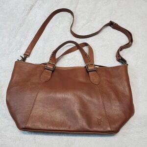 Frye‎ Tan Brown Luxury Boho Classic Cottagecore Leather Purse Shoulder Bag Tote